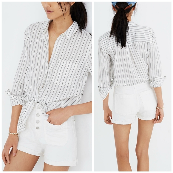 Madewell Pants - Madewell High Rise Denim Button Fly Boy Shorts